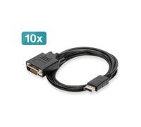 ASSMANN - Câble adaptateur - DisplayPort (M) pour DVI-D (M) - 2 m - support 1080p - noir (pack de 10)