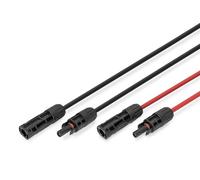 DIGITUS Kit de rallonge de câble Solaire - 2 câbles - 10 m - Section de conducteur 6 mm² - connecteurs MC4 - IP65/68 - résistant aux UV et aux intempéries - Gaine XLPO - 1x Rouge, 1x Noir