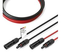 DIGITUS Kit de rallonge de câble Solaire - 2 câbles - 3 m - Section de conducteur 4 mm² - connecteurs MC4 - IP65/68 - résistant aux UV et aux intempéries - Gaine XLPO - 1x Rouge, 1x Noir
