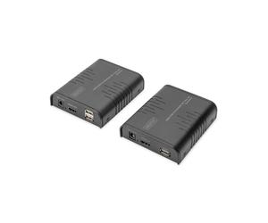 Digitus Kit Extension KVM HDMI IP Full HD (DS-55529) : Extender via Cat5e jusqu'à 120m (Point à Point) ou réseau IP (253 écrans max), KVM, HDMI 1.3, HDCP 1.4