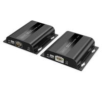 DIGITUS Kit prolongateur HDMI IP PoE - UHD 4k 60 Hz - HDMI 2.0 - portée jusqu'à 200 m - émetteur et récepteur - jusqu'à 253 récepteurs - CAT 6 - noir