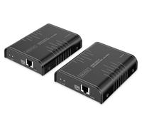 DIGITUS Kit prolongateur IP HDMI KVM - UHD 4k 60 Hz - portée 40 m - HDMI 2.0 - émetteur et récepteur - jusqu'à 253 récepteurs - 2x USB pour souris et clavier - point à point - CAT 6 - noir