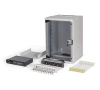 Digitus Kit réseau 10 pouces SOHO Pro – Armoire 9U, Switch 16 ports, Panneau 12 ports – Gris