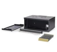 DIGITUS Kit réseau 19 Pouces - Armoire réseau 4U - Étagère 1U - Panneau de Brassage 24 Ports - 24 modules Keystone - 30 câbles Patch Cat 6A - Non monté - Soho Pro - Noir