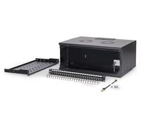 DIGITUS Kit réseau 19 Pouces - Armoire réseau 4U - Étagère 1U - Panneau de Brassage 24 Ports - 24 modules Keystone - 30 câbles Patch Cat 6A - Non monté - Soho Pro - Noir