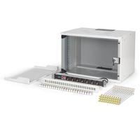 DIGITUS Kit réseau 19 Pouces - Armoire réseau 7U - Étagère 1U - Panneau de Brassage 24 Ports - 24 modules Keystone - 30 câbles Patch Cat 6A - Multiprises - Non monté - Soho Pro - Gris