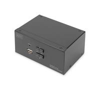 DIGITUS KVM Switch, 2-Port, 4K60Hz, 4xDP in,2xUSB-B,2xAudio