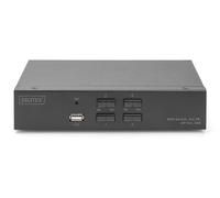 DIGITUS Displayport KVM-Switch - 4-Port Single-Display - 4 PC 1 Moniteur - 1x Souris, Clavier & Audio pour 4 Ordinateurs - UHD 4K@60Hz (4096 x 2160p) - Commutateur Hot-Key - 1x Hub USB 2.0 - Noir