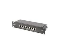 DIGITUS LSA Patch-Panel Cat-6-8 Ports - Rack 10 Pouces - 1 U - blindé - Classe E - Noir RAL 9005