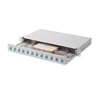 Digitus Boîte à épissures LWL 12 raccords LC OM3 1HE 19" Duplex multimode avec cassette pour rack