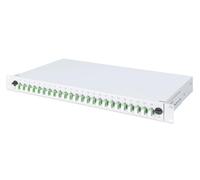DIGITUS LWL Boîte d'épissure - 24 raccords - LC-APC - OS2 - Singlemode Duplex - Avec cassette d'épissure en fibre optique - Pré-assemblé - Montage en rack 1U 19" - Gris