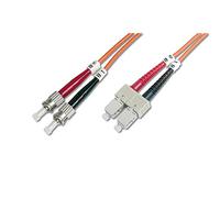 DIGITUS LWL câble patch OM2 - 1 m ST vers SC câble fibre optique - LSZH - Duplex Multimode 50/125µ - 10 GBit/s - Orange