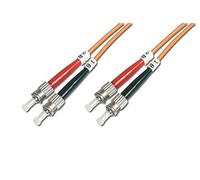 DIGITUS LWL câble patch OM2-5 m ST vers ST câble fibre optique - LSZH - Duplex Multimode 50/125µ - 10 GBit/s - Orange