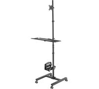 Digitus | Mobilna stacja robocza z indywidualną regulacją wysokości | DA-90374 | Uchwyt na monitor, uchwyt na komputer | 17-32 " | Czarny