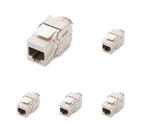 DIGITUS Module Keystone Cat-6 Blindé - Connecteur RJ45-250 MHz 1GBase-T - AWG 26-22 - Montage sans outils (Lot de 5)