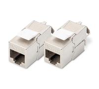 DIGITUS Module Keystone Cat-6A blindé - 2 pièces - Version standard - Prise RJ45-500 MHz 10GBase-T - AWG 26-22 - Montage sans outil