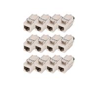 DIGITUS Module Keystone Cat 8.1 - 12 pièces - Blindé - 2000 MHz 40GBase-T | Sans outil - LSA - 4PPoE - AWG 26-22 - Prise RJ45 - 40 Gbit/s - Pour boîtiers de raccordement et panneaux de brassage