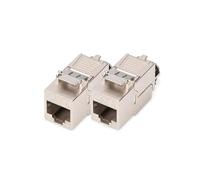 DIGITUS Module Keystone Cat 8.1-2 pièces - RJ45 Prise réseau Cat8 Blindé - 2000 MHz - 25GBase-T & 40GBase-T - 25 Gbit/s & 40 Gbit/s - AWG 26/7 à AWG 22/1 - Montage sans Outils