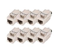 DIGITUS Module Keystone Cat 8.1-8 pièces - RJ45 Prise réseau Cat8 Blindé - 2000 MHz - 25GBase-T & 40GBase-T - 25 Gbit/s & 40 Gbit/s - AWG 26/7 à AWG 22/1 - Montage sans Outils