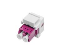 Digitus Module Keystone LC/LC-Duplex – Fibre optique multimode OM4, manchon céramique – Violet/Blanc