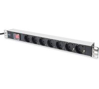 Digitus Multiprise 19" - 6 prises - 1HE - 250 VAC - 50/60 Hz - 16 A - 4000 W - Avec interrupteur de protection
