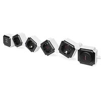 DIGITUS Multiprise flexible avec USB - 2x port de charge USB-A - 4 prises - Interrupteur au pied - Max 3680 Watt