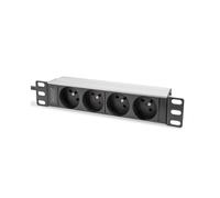 Digitus Multiprise Rack 10" 1U Aluminium - 4 Prises Type E/F - Câble 2m - 230V 16A - 50/60Hz - Puissance 4000W - DN-95418-FR