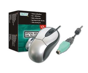 Digitus Optical Mouse souris USB Type-A + PS/2 Optique 820 DPI