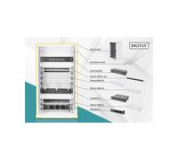 Digitus Pack Réseau 10" (254mm) 12U - Armoire Murale 592x312x300mm + Switch Gigabit 8 ports + Patch Panel CAT6 blindé + Accessoires