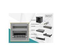 Digitus Pack Réseau 10" (254mm) DN-10-SET-1-B : Armoire 6U, Switch Gigabit 8 Ports, Panneau de Brassage CAT 6 8 Ports, Tablette 1U, Multiprise 3 Prises