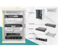 DIGITUS 10-inch set - armoire réseau 9U - étagère - multiprise - panneau de brassage 8 ports - commutateur Gigabit 8 ports