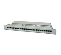 DIGITUS Panneau de brassage (Patch panel) - 19 pouces - Cat-6 - 24 ports RJ45 - Blindé - Panneau de brassage LSA - Montage en rack 1U - Gris