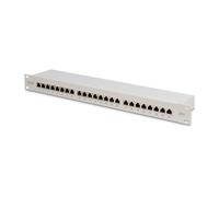 DIGITUS Panneau de brassage (Patch panel) - 19 pouces - Cat-6 - 24 ports RJ45 - Blindé - Panneau de brassage LSA - Montage en rack 1U - Gris