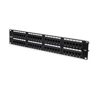 DIGITUS Panneau de brassage - 19 pouces - Cat-6-48 ports RJ45 - non blindé - LSA Patch-Feld - montage en rack 2U - noir