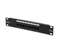 DIGITUS Panneau de Brassage Cat. 5e - 8 Ports - Prises RJ45 - Montage en Rack 10 Pouces 1U - Panneau de Distribution LSA - Non blindé - Noir