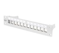 Digitus Panneau de brassage modulaire 12 ports 10 pouces montage rack 1U Keystone blindé gris