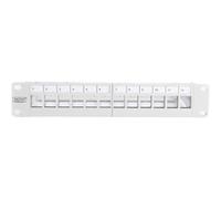 Digitus Panneau de brassage modulaire 12 ports 10 pouces montage rack 1U Keystone blindé gris