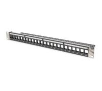 Digitus Panneau de brassage modulaire 24 ports blindé 1U rack champ étiq. transparent noir