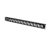 Digitus Panneau de brassage DN-91412 – 24 ports 19 pouces 1U blindé pour modules Keystone – Noir