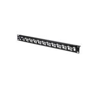 Digitus Panneau de Brassage Modulaire 24 Ports Cat6a 10 Gigabit Ethernet Acier Galvanisé Montage Rack 19" (483mm) Noir, Conforme Normes ETL