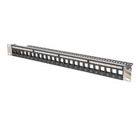 Digitus Panneau de brassage modulaire 24 ports blindé 1U rack champ étiq. transparent noir