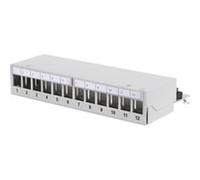 Digitus Panneau de brassage modulaire de bureau 12 ports blindé gris clair