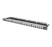 Digitus Panneau de Brassage DN-91422 – 19 pouces 24 ports Keystone – Blindé 0,5U Noir
