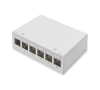 DIGITUS Panneau de Brassage modulaire pour Bureau - 6 Ports - blindé - Montage sur Table ou Mural - Gestion des câbles intégrée - Module Keystone Panneau de Distribution - Gris Clair