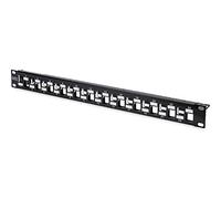 Digitus Panneau de Brassage (Patch Panel) - Modulaire - pour modules Keystone - 19 Pouces - 24 Ports - blindé - Montage en Rack 1U - dégradé - Noir