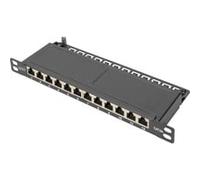 Digitus Panneau de brassage Cat6A blindé 12 ports 1/2U 10" montage en rack Noir RAL 9005