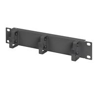 DIGITUS Panneau de Gestion des câbles - 10 Pouces, 1U - Noir | 3 barrettes de guidage - Système de gestion des câbles pour armoires réseau de 10 pouces (254 mm)