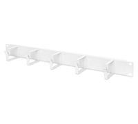 DIGITUS Panneau de gestion des câbles - 19 pouces, 1U - Gris | 5 barrettes de guidage 40 x 60 mm - Tôle d'acier - Système de gestion des câbles pour armoires réseau et câbles réseau
