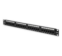 Digitus | Panneau de raccordement | DN-91524U | Noir | Catégorie : CAT 5e ; Ports : 24 x RJ45 ; Durabilité : 7.7kg ; Force d'insertion : 30N max | 48.2 x 4.4 x 10.9 cm