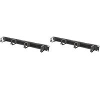 DIGITUS Panneau de rangement de câbles avec passage - 1UH - 4 étriers de guidage 44 x 60 mm - 19 pouces - Pour armoires réseau & câbles réseau - Noir (Lot de 2)